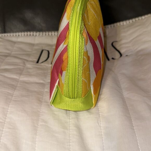 CLINIQUE Mid Sized Green Pink White Orange Purple Floral Make-Up Toiletry Bag - Picture 5 of 9